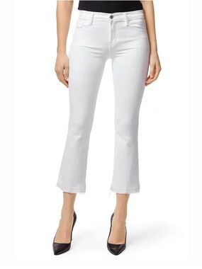 J BRAND-NWT SELENA mid rise, crop boot white jeans